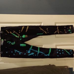 GS-115 Premium Black Jeans Paint Splatter Size 32